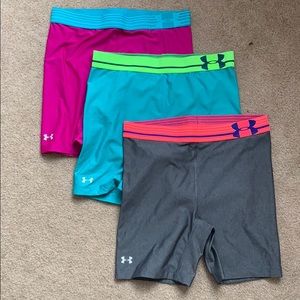 Pack of 3 under armour heat gear shorts